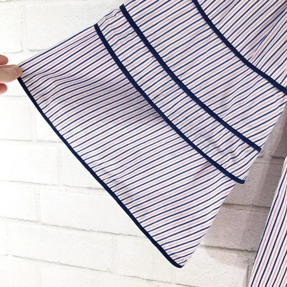Parker Largo Smocked Off The Shoulder Striped Blouse Women's Size Medium - Picture 4 of 8